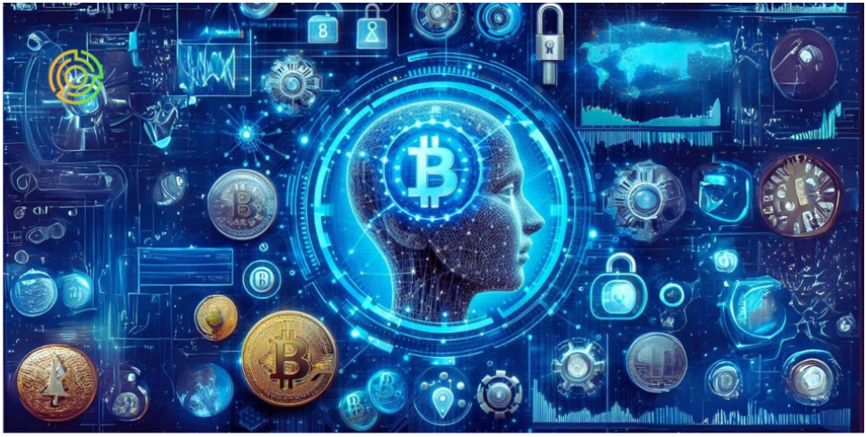 a fancy image of ai and bitcoin mixed together