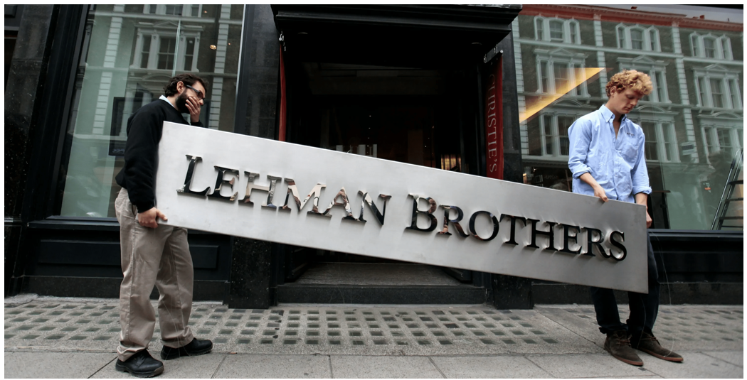 people evacuating lehman brothers building