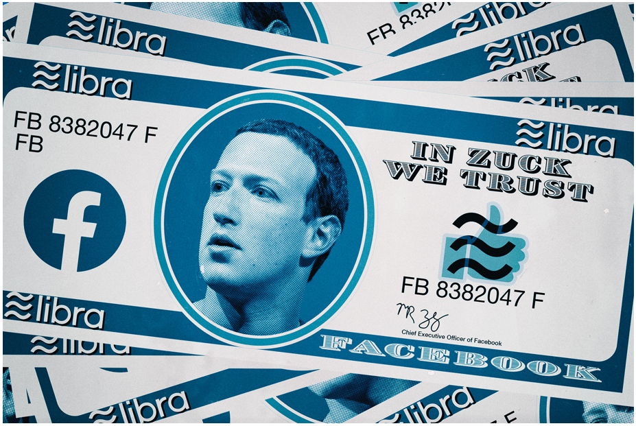 picture of mark zuckerberg printed on libra paper money