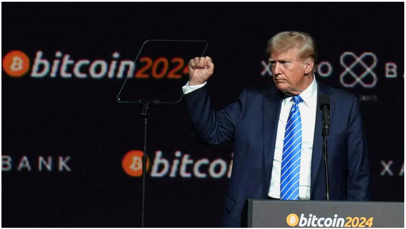 trump giving speech at bitcoin conference