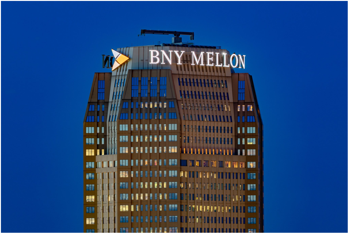 bny mellon building at night